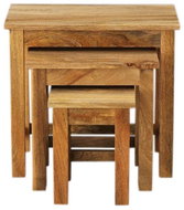 LAKŠMI Hina folding tables 3 pcs made of mango wood - Side Table