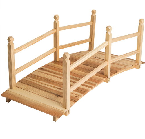 Tectake Zahradní můstek dřevěný 137 cm hnědá - Garden Decoration - Main image