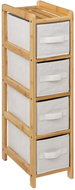 5five Simply Smart Bamboo shelf Tidy with 4 fabric baskets 78,5 cm - Shelving Unit