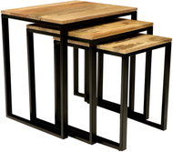 LAKŠMI Gita folding tables set of 3 solid mango wood - Mango Natural - Side Table
