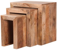 LAKŠMI folding tables 3 pcs Hina mango wood - Mango Natural - Side Table