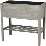 DOCHTMANN Raised bed with shelf, grey wood, 81 × 40 × 78 cm - Raised Garden Bed