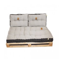 HOME ELEMENTS Pallet seat set + 2 armrests, grey - Cushion