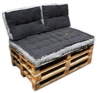 HOME ELEMENTS Pallet seat set + 2 armrests, dark grey - Cushion