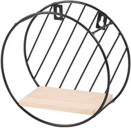 DOCHTMANN Wall shelf round 19 × 8 cm, metal, wood, black - Shelf