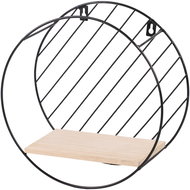 DOCHTMANN Wall shelf round 29 × 13 cm, metal, wood, black - Shelf