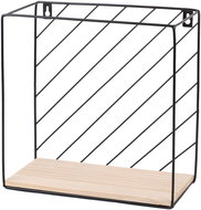 DOCHTMANN Wall shelf square 28 × 28 × 14 cm, metal, wood, black - Shelf