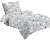 Jahu Sheets microfiber 140 × 200 + 70 × 90 cm - Sheep grey - Bed Linen