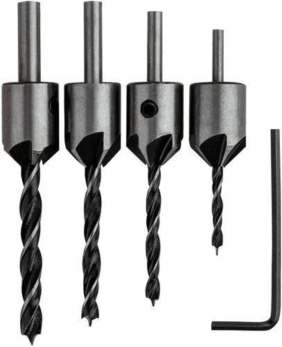 Vergionic 7330 Vrtáky do dřeva se záhlubníkem sada 4 ks - Drill Set - Main image