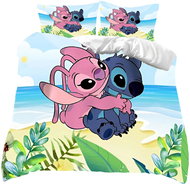 Disney 3-piece bedding set 135 × 200 cm - Stitch and Angel on the beach - Bed Linen