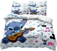 Disney 3-piece bedding set 135 × 200 cm - Stitch with guitar - Bed Linen