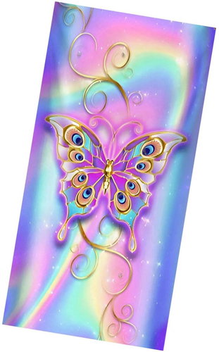 Excellent Beach Towel 70 × 150 cm - Rainbow Butterfly - Children's Bath Towel - Main image