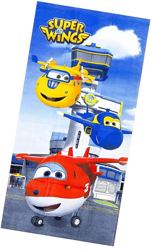 Excellent Beach Towel Super Wings 70 × 140 cm - At the airport - Children's Bath Towel - Main image