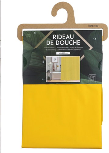 DOCHTMANN PVC 180 × 200 cm, sárga - Zuhanyfüggöny - Fő fotó