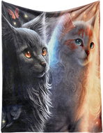 Excellent Micro plush warm blanket 150 × 200 cm - Black and white cat - Blanket