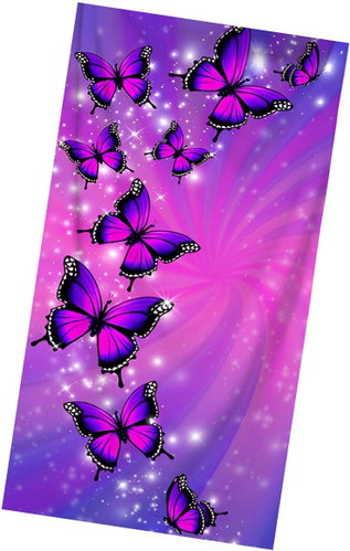 Excellent Plážová osuška fialovo-růžová 70 × 140 cm - Motýli - Bath Towel - Main image