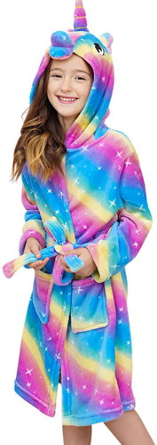Excellent Cute plush rainbow ombré bathrobe size 104 - Unicorn - Bathrobe - Main image