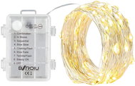 Battery operated Christmas micro chain 5 m 50 LED, 8 programs, timer, warm white - Light Chain