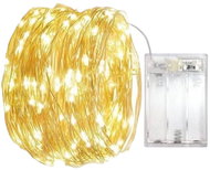 Battery operated Christmas micro chain 10 m 100 LEDs with timer, warm white - Light Chain