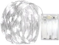 Battery operated Christmas micro chain 5 m 50 LEDs with timer, cold white - Light Chain