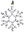 Flashing snowflake 39 cm, cold white