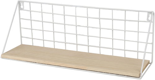DOCHTMANN Wall shelf rectangle 45 × 13 × 16 cm, metal, wood, white - Shelf - Main image