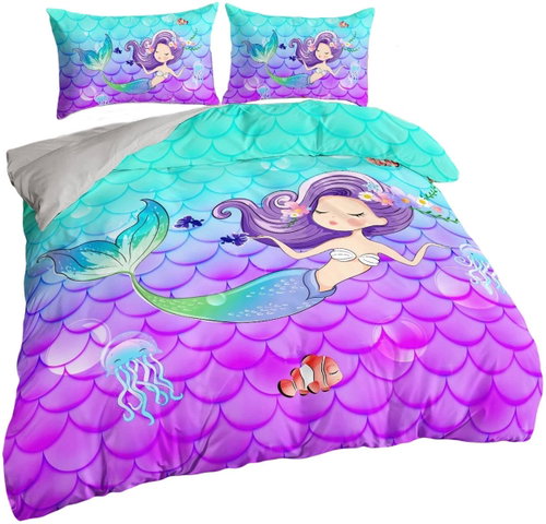 Excellent 3-piece bedding set 135 × 200 cm - Mermaid - Children's Bedding - Main image