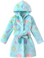 Excellent Baby bathrobe turquoise size 110 - Hearts and flowers - Bathrobe