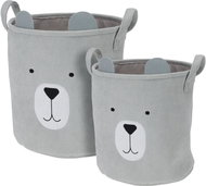 H&L Children's storage basket Bear, set of 2, grey - Storage Basket