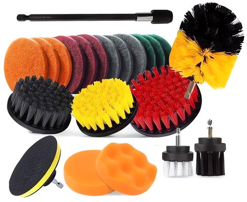 Verk 11402 Set of cleaning brushes and polishing discs for drill 22 pcs - Sanding Brush - Main image
