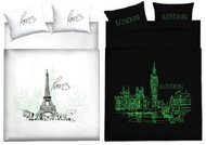 Kaptan Set cotton bed linen Day in Paris, Night in London 2 pcs - Bed Linen