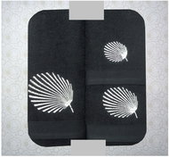 4sleep 3dílná sada ručníků v krabici č. 313 černé listy - Towel Set