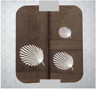 4sleep 3dílná sada ručníků v krabici č. 314 hnědé listy - Towel Set