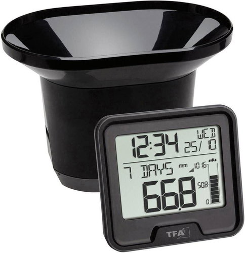 TFA Digital rain gauge Dostmann Drop 47.3005.01, weather station,,, black - Weather Station - Main image