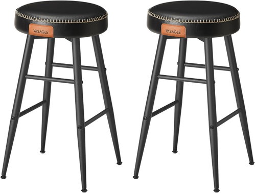 Houseland Set of 2 bar chairs Vasagle Bela, black - Bar Stool - Main image