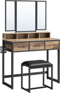 Houseland Dressing table with stool Vasagle Infinity, oak/black - Dressing Table