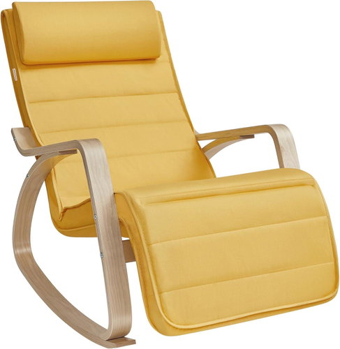 Houseland Rocking chair Brenda yellow - Rocking Chair - Main image
