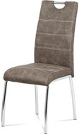 Autronic Dining chair HC-486 BR3, brown, white stitching / chrome - Dining Chair