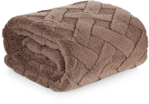 Eurofirany Microfiber blanket Caro 150 × 200 cm, dark beige - Blanket - Main image