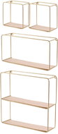 DOCHTMANN Set of 4 wall shelves metal-wood, gold - Shelf