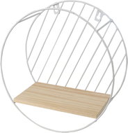 DOCHTMANN Wall shelf round 29 × 13 cm, metal, wood, white - Shelf