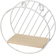 DOCHTMANN Wall shelf round 19 × 8 cm, metal-wood, white - Shelf