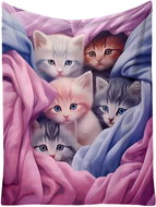 Excellent Micro plush warm blanket pastel 150 × 200 cm - Kittens - Blanket