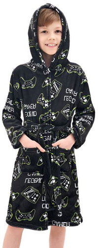 Excellent Plush bathrobe black size 122 - Legendary player - Bathrobe - Main image