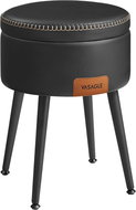Houseland Taburette with storage space VASAGLE EDGAR, black - Ottoman