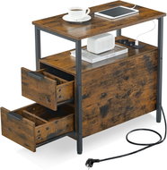 Houseland Storage table with charging station Vasagle Brill, brown-black - Side Table
