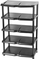 Strend Pro Regál na boty, 5dílný, černý, 48 × 30,5 × 86 cm - Botník