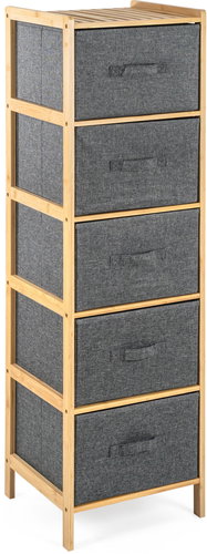 G21 Bamboo shelf, 5 baskets - Shelving Unit - Main image