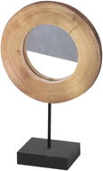 DOCHTMANN Design mirror round, wood and metal 31 × 19 × 8 cm - Mirror