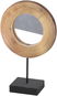 DOCHTMANN Designové zrcadlo kulaté, dřevo a kov 31 × 19 × 8 cm - Zrcadlo